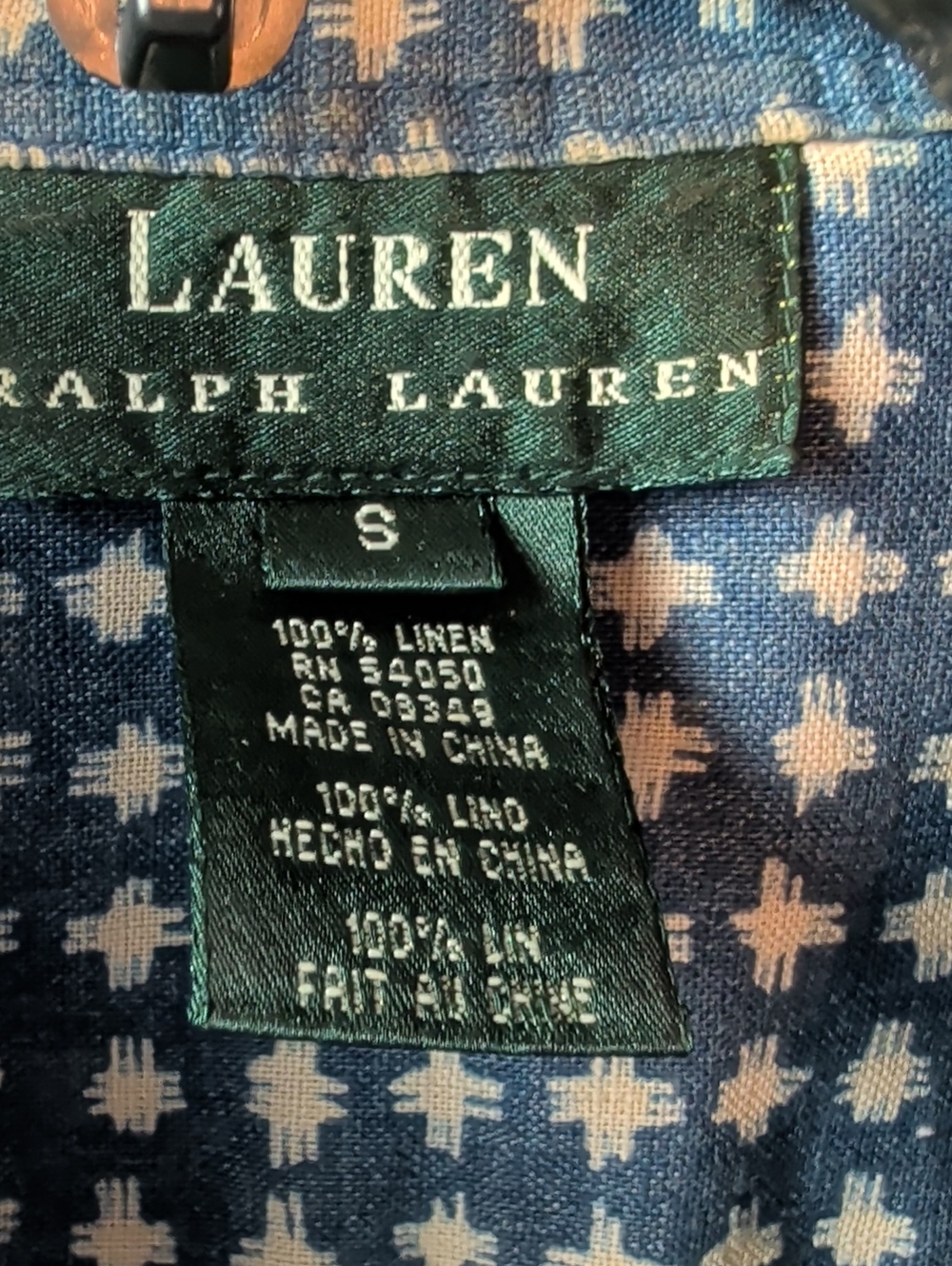 Lauren Ralph Lauren Blue Sleeveless Button-Front Tie-Hem Top Small Like New - Picture 4 of 6